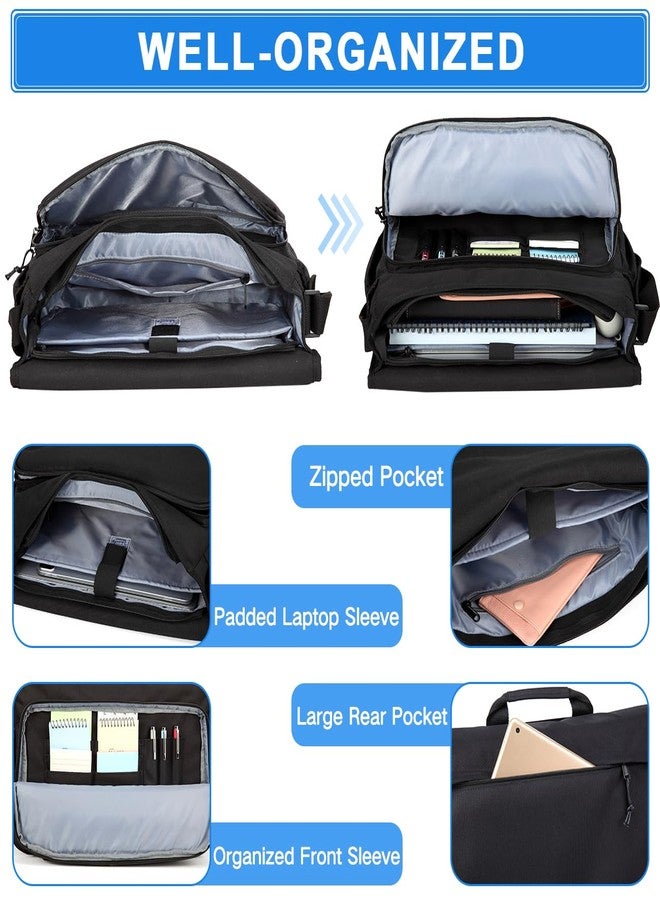 فاشي حقيبة فاسشي للرجال، حقيبة كتف مقاومة للماء، حقيبة عمل أنيقة، حقيبة كروس بودي، حقيبة يد نسائية، لون أسود، مناسبة للجامعة - Image 4