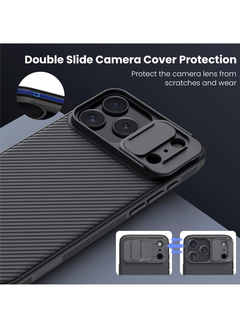 اووكاي جراب iPhone 17 Pro Max مع غطاء كاميرا منزلق، جراب واقٍ من الصدمات مصنوع من البولي كربونات الرقيق مع غطاء كاميرا منزلق، جراب مطور لهاتف iPhone 17 Pro Max (أسود) - Image 3