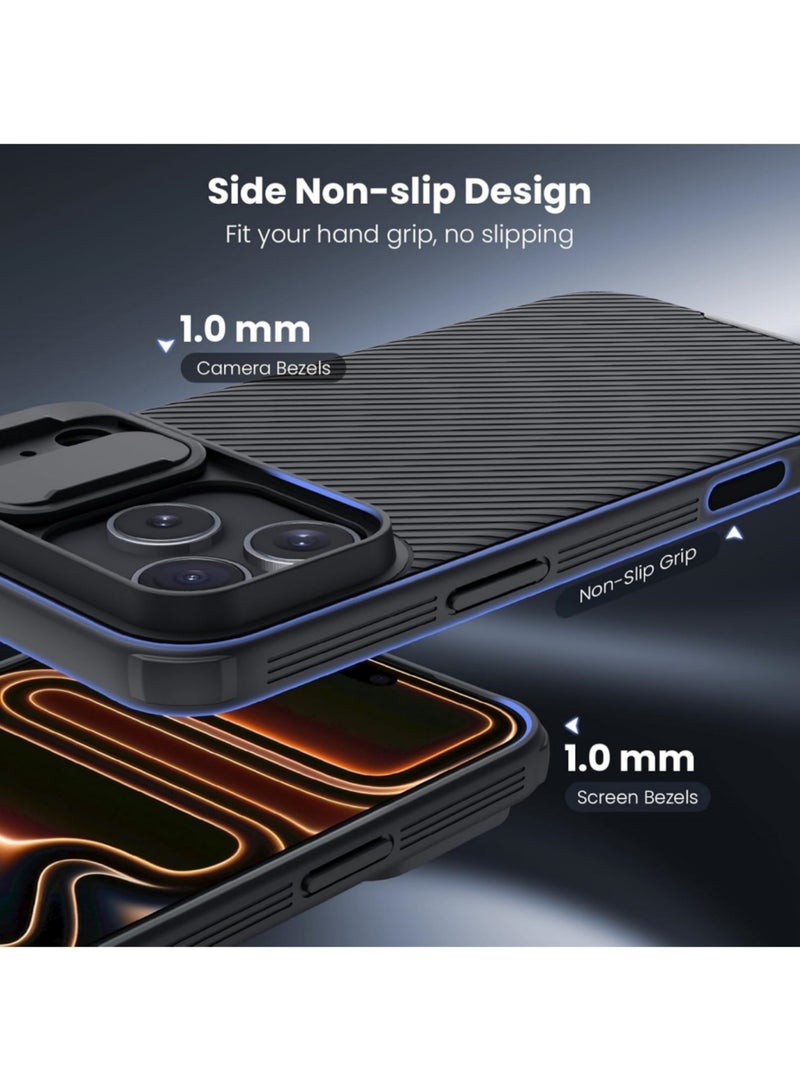 اووكاي جراب iPhone 17 Pro Max مع غطاء كاميرا منزلق، جراب واقٍ من الصدمات مصنوع من البولي كربونات الرقيق مع غطاء كاميرا منزلق، جراب مطور لهاتف iPhone 17 Pro Max (أسود) - Image 2