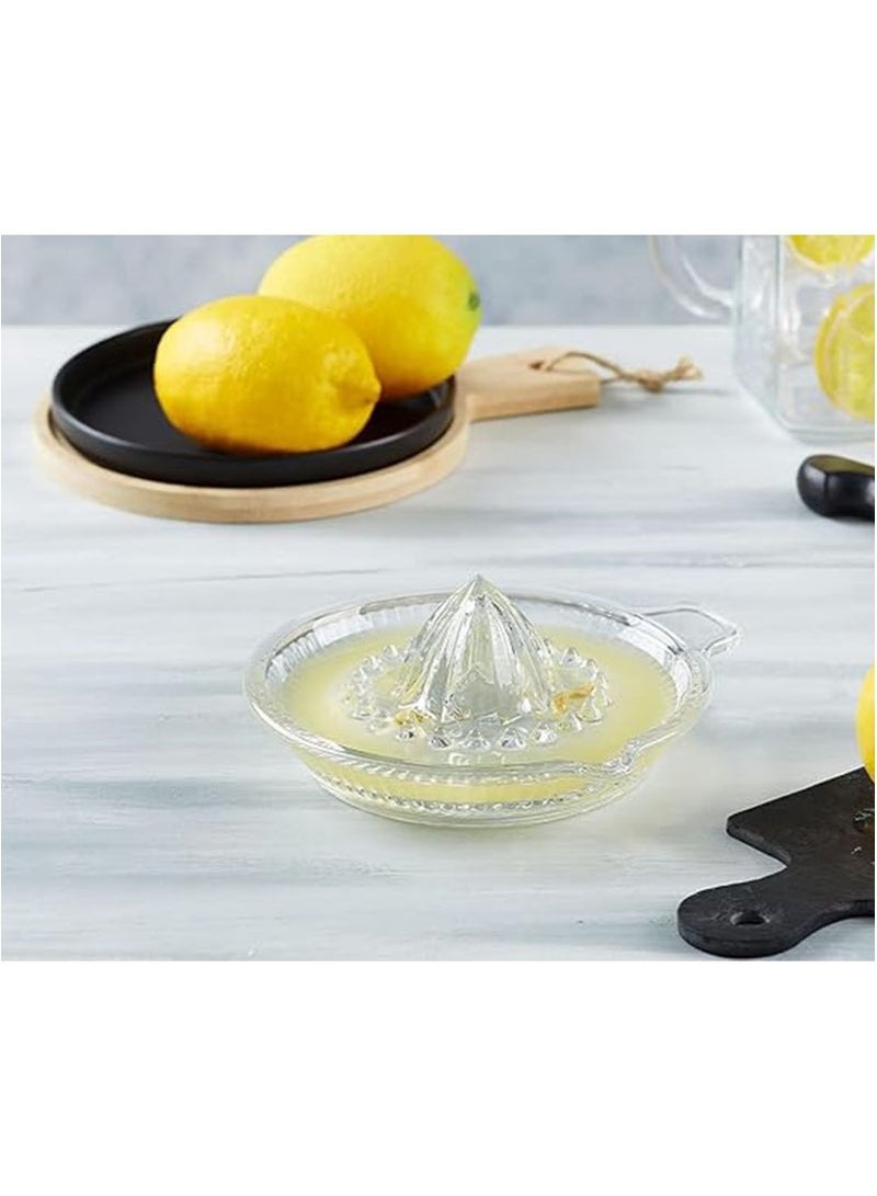 أبوستيم عصارة ليمون، عصارة حمضيات محمولة، عصارة فواكه، عصارة يدوية بمقبض وفوهة للعصير الطازج، عصير الليمون والبرتقال، زجاج شفاف سميك - Image 3