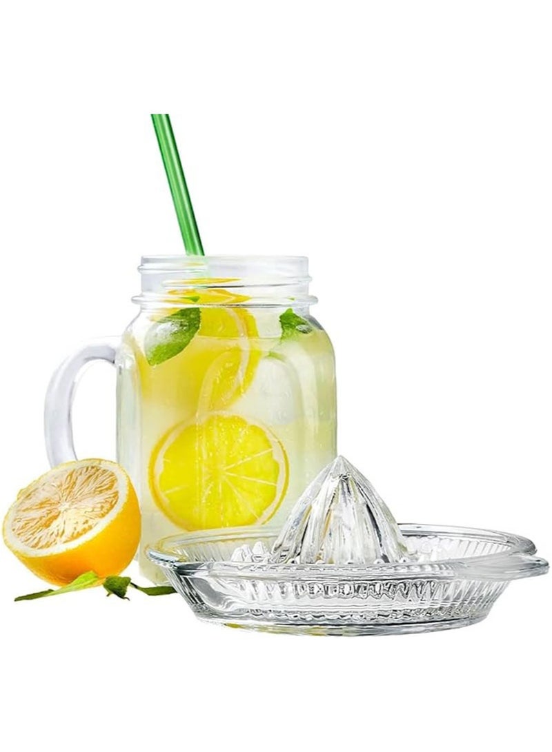 أبوستيم عصارة ليمون، عصارة حمضيات محمولة، عصارة فواكه، عصارة يدوية بمقبض وفوهة للعصير الطازج، عصير الليمون والبرتقال، زجاج شفاف سميك - Image 5