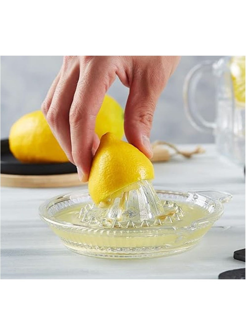 أبوستيم عصارة ليمون، عصارة حمضيات محمولة، عصارة فواكه، عصارة يدوية بمقبض وفوهة للعصير الطازج، عصير الليمون والبرتقال، زجاج شفاف سميك - Image 2