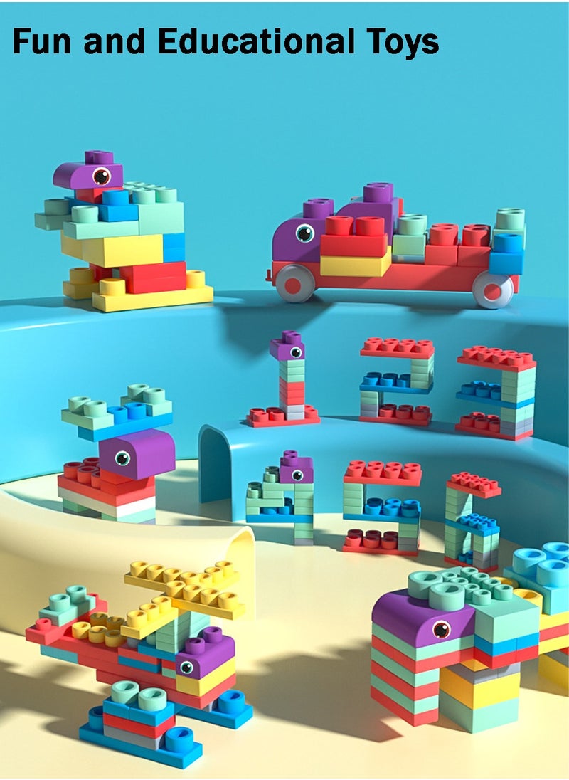 Arabest - Soft and Safe Building Blocks Toys, 50 Pcs Build Blocks Sensory Toys Sets, Educational Infant Blocks Kit for Toddlers Baby - Image 1