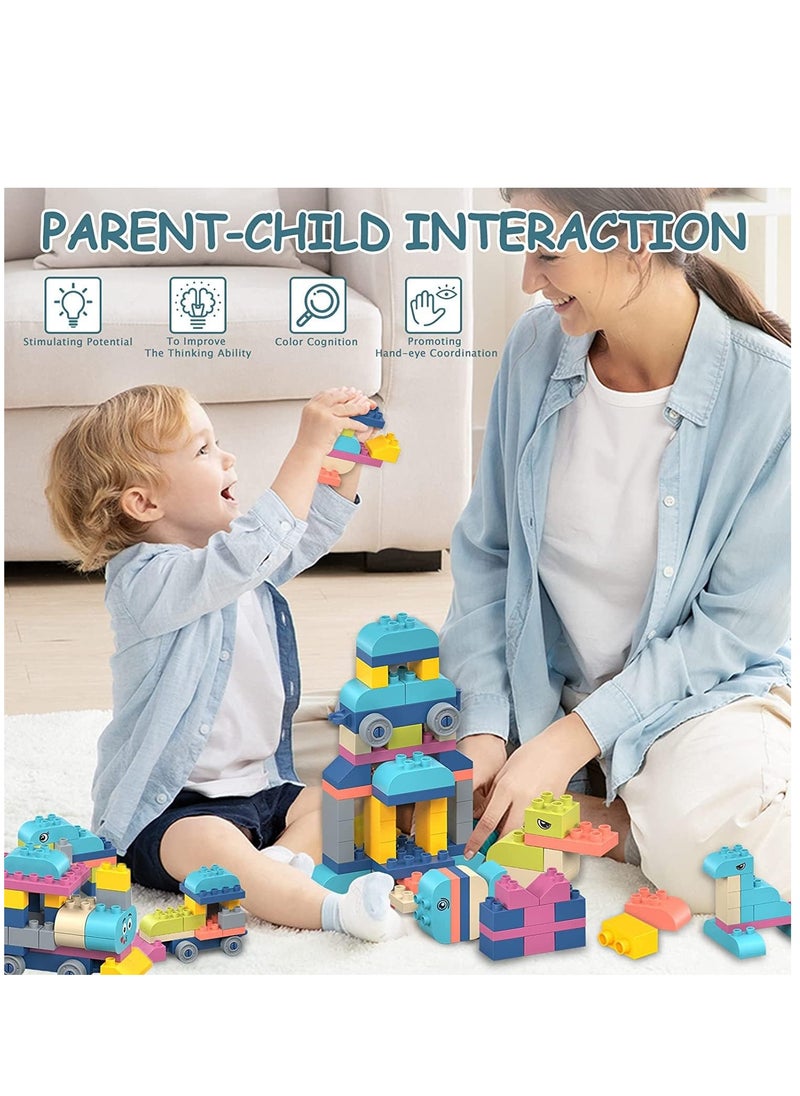 Arabest - Soft and Safe Building Blocks Toys, 50 Pcs Build Blocks Sensory Toys Sets, Educational Infant Blocks Kit for Toddlers Baby - Image 1