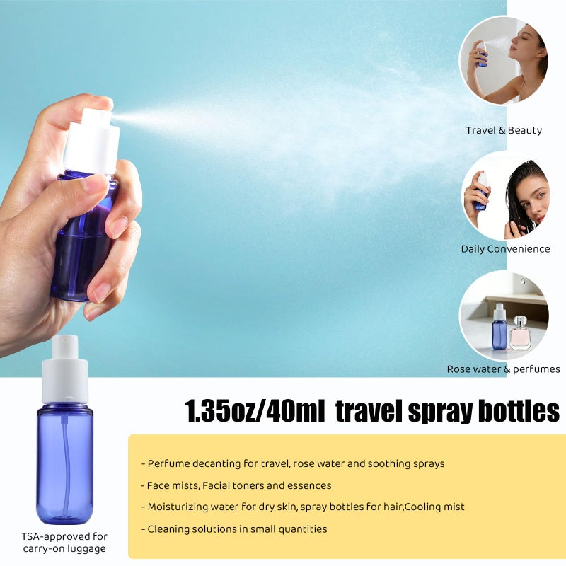 GearTrust Labeled Travel Bottles for Toiletries, 3.4oz TSA Approved Travel Shampoo and Conditioner Bottles with Spray, Leak Proof Clear Plastic Containers with Flip Cap-5 PCS - Image 5