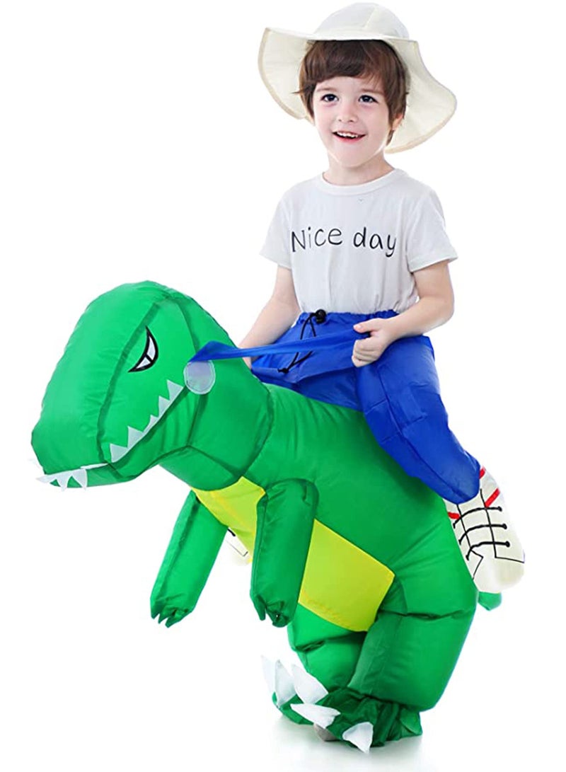 Inflatable Dinosaur T-Rex Blow Up Costume Suit Dino Rider for Fancy Dress Party Events Toddler Size - Image 1