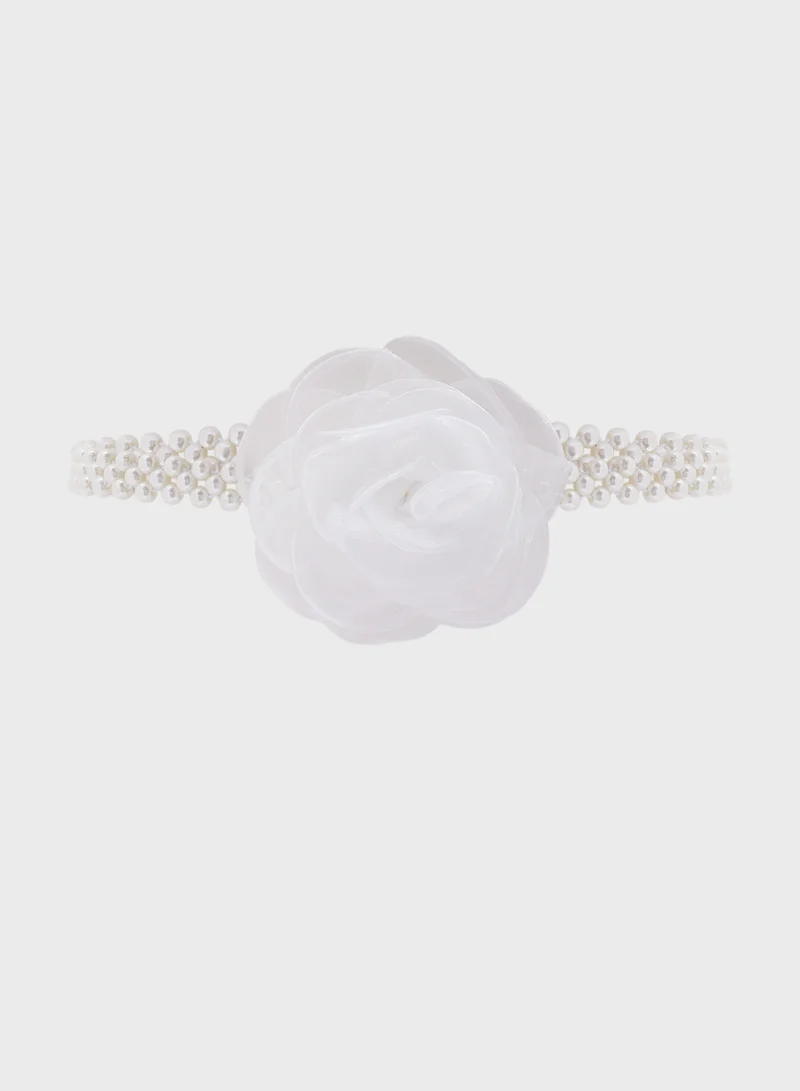Ella Limited Edition Oversized Floral Charm  Pearl Belt