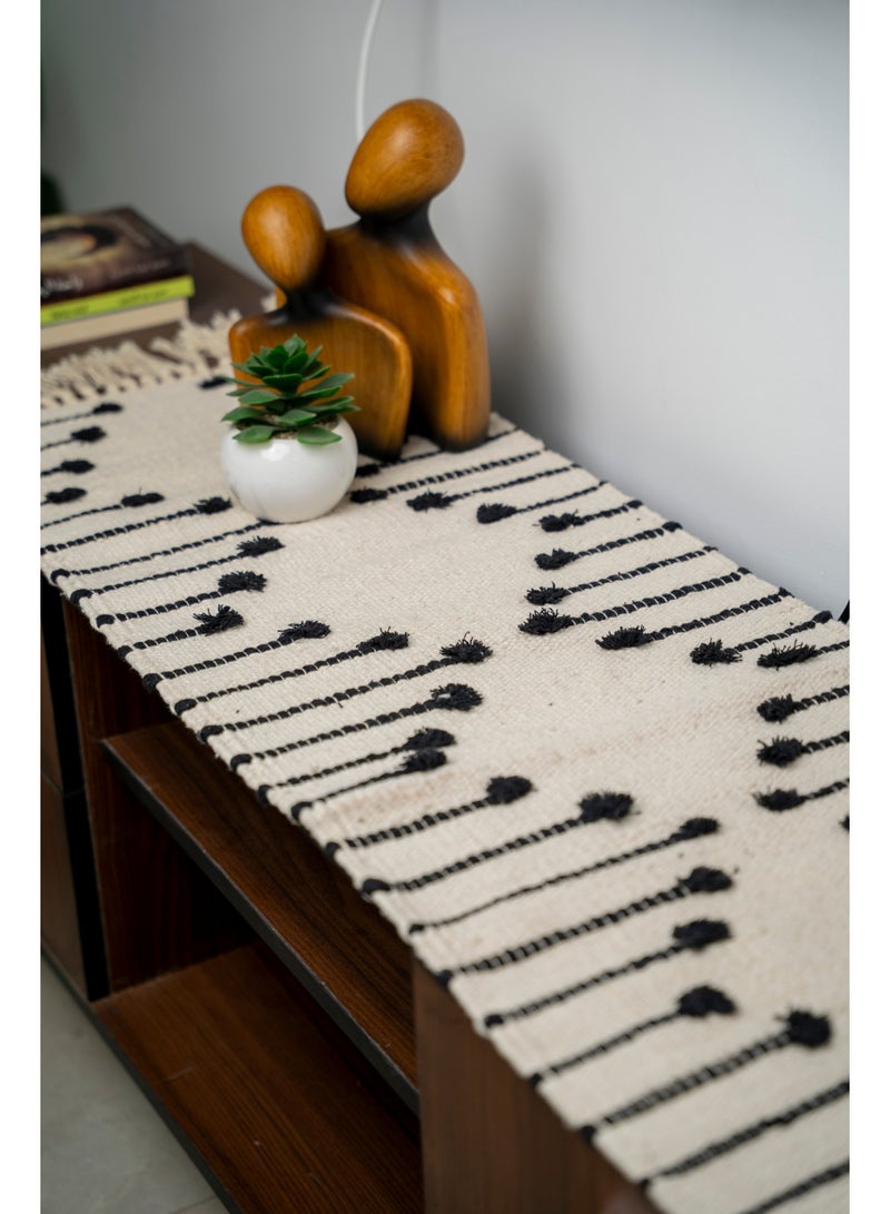 handmade cotton runner-140*40-off white - Image 1