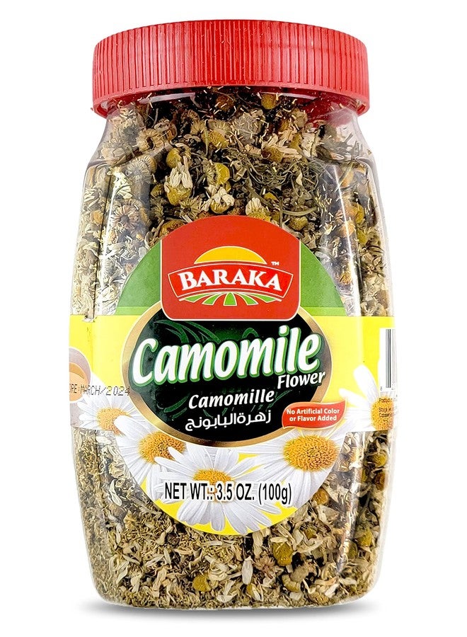 Baraka Chamomile Flower Herbal Tea | Premium Caffeine-Free Jordanian Chamomile Jar Filled with Dried Flower Buds, Petals & Herbs | No Preservatives, No Additives 3.52 oz (Pack of 1) - Image 1