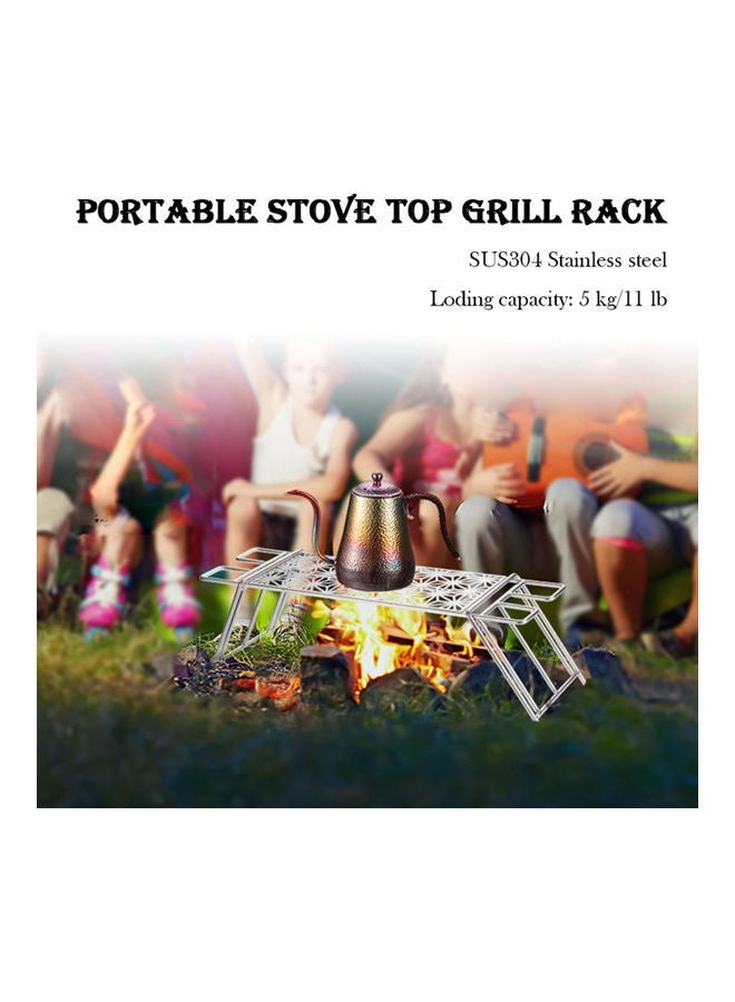 NIBEMINENT Portable Stove Top Grill Rack With Storage Bag 50x15cm - Image 4