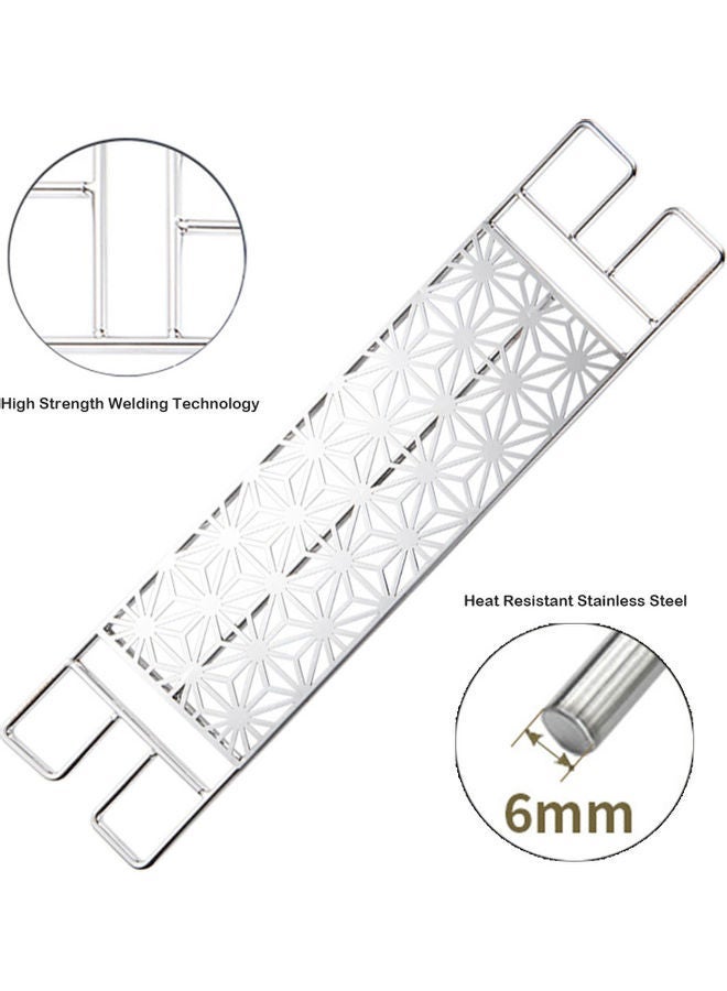 NIBEMINENT Portable Stove Top Grill Rack With Storage Bag 50x15cm - Image 2