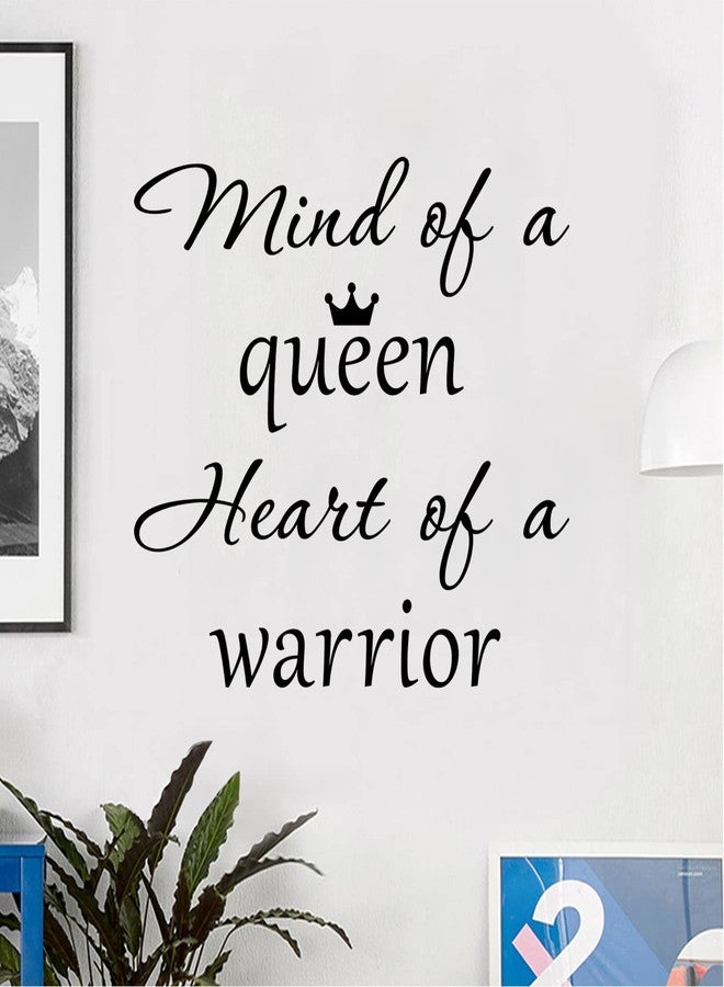 thovorrnl Wall Stickers for Bedroom, Wall Art Decal Mind of A Queen Heart of A Warrior Motivational Feminism Quote Stickers Removable DIY Vinyl Murals Decor for Woman Home Office Bedroom Living Room Decor - Image 4
