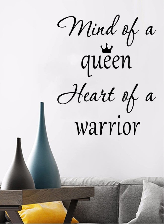 thovorrnl Wall Stickers for Bedroom, Wall Art Decal Mind of A Queen Heart of A Warrior Motivational Feminism Quote Stickers Removable DIY Vinyl Murals Decor for Woman Home Office Bedroom Living Room Decor - Image 3