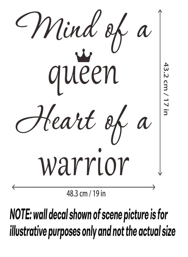 thovorrnl Wall Stickers for Bedroom, Wall Art Decal Mind of A Queen Heart of A Warrior Motivational Feminism Quote Stickers Removable DIY Vinyl Murals Decor for Woman Home Office Bedroom Living Room Decor - Image 5
