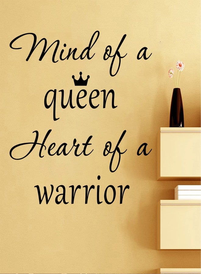thovorrnl Wall Stickers for Bedroom, Wall Art Decal Mind of A Queen Heart of A Warrior Motivational Feminism Quote Stickers Removable DIY Vinyl Murals Decor for Woman Home Office Bedroom Living Room Decor - Image 2