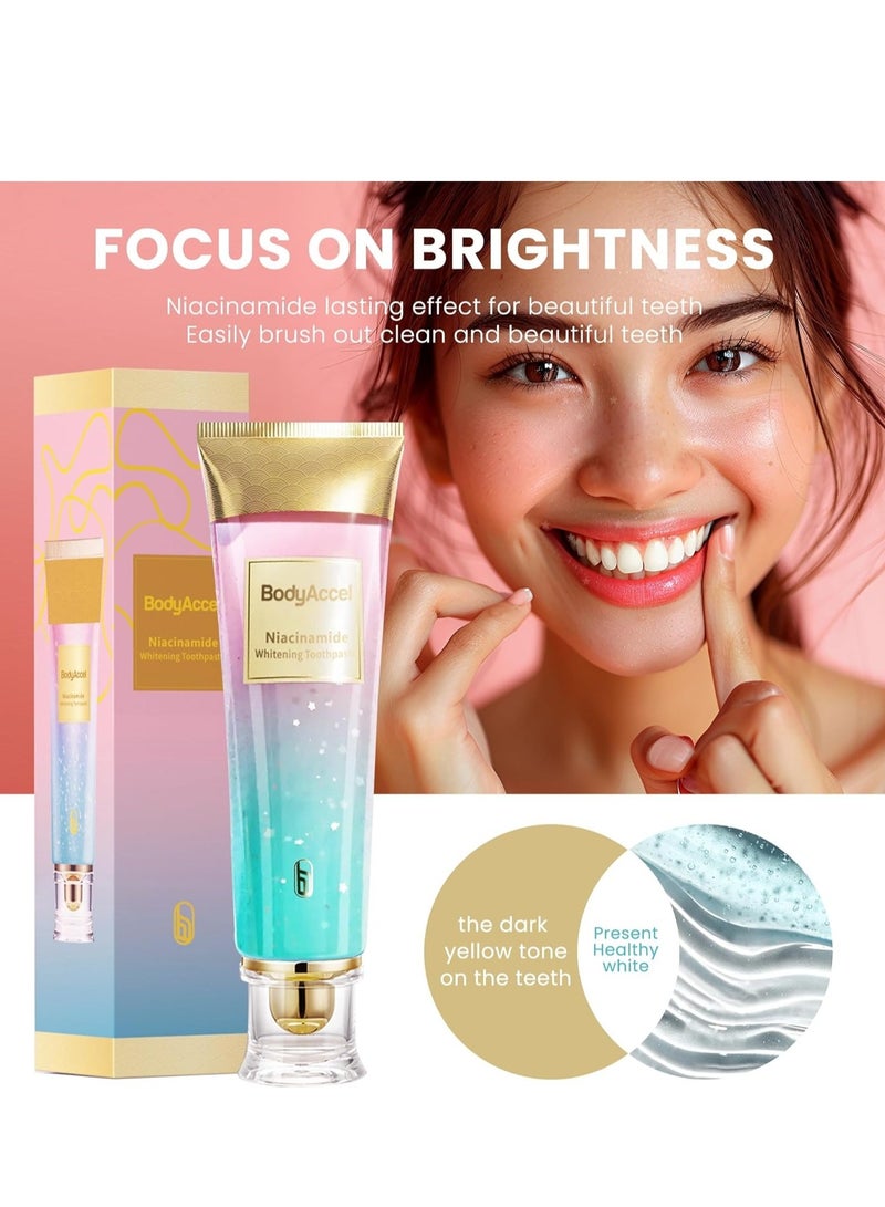 BodyAccel Niacinamide Whitening Toothpaste – BodyAccel Natural Whitening Toothpaste with Niacinamide, Gentle Formula for Brighter Teeth & Fresh Breath - Image 5