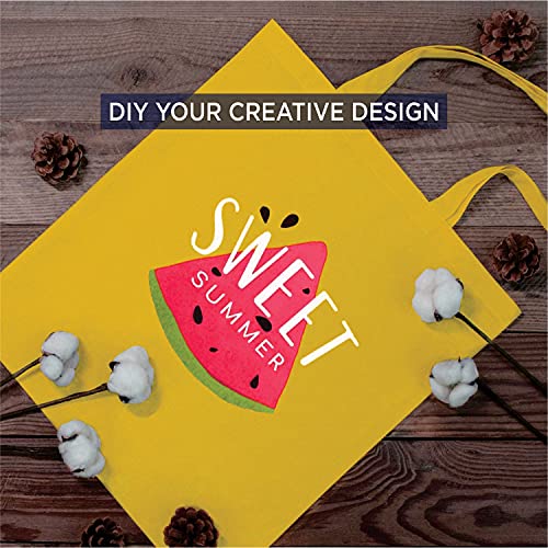 Lify Cotton Tote Shopping Bags with Extra Strong 14" Handle, Light Weight Washable, Eco-Friendly Biodegradable Canvas Multipurpose Grocery Bag, Pink 3 Piece & Yellow 3 Piece x (PACK OF 6) - Image 3