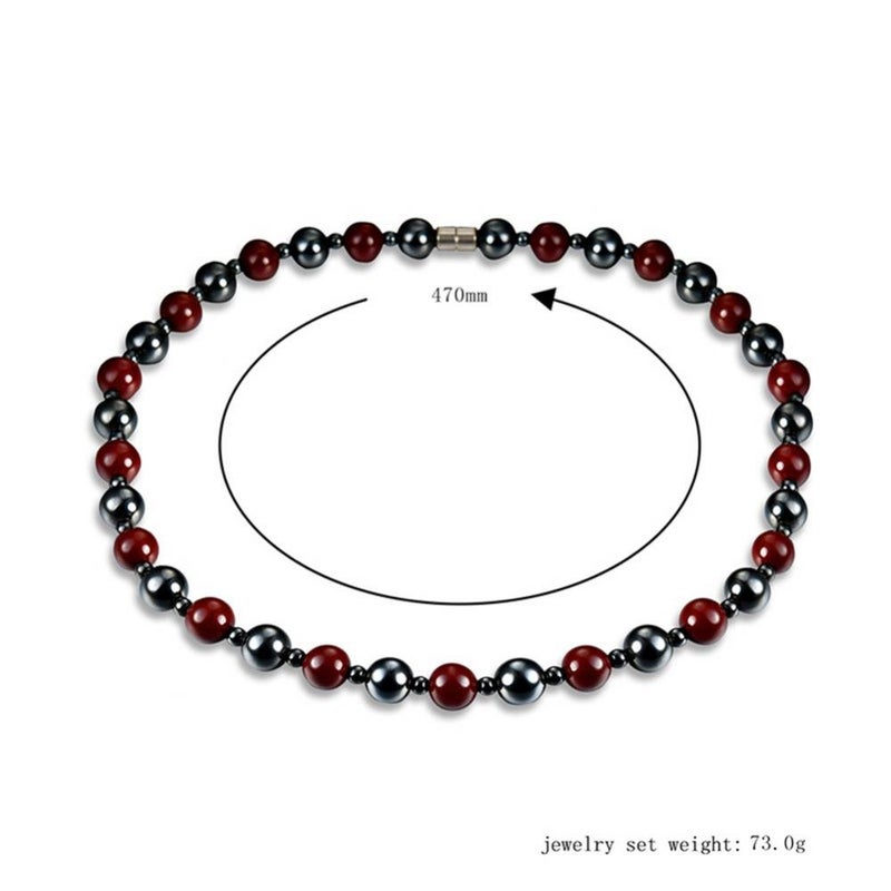 comfrt Necklaces, Unisex Hematite Beads Health Care Choker Weight Loss Jewelry Gift for Men Women - Image 2