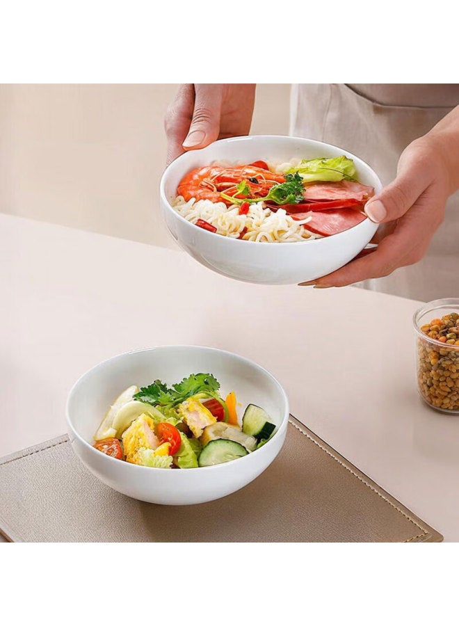 Sky Top Pure White Ceramic Bone China Soup Bowl Steamed Dish Bowl Home Rice Bowl Aesthetically Pleasing 5.5-inch Set Of 2 Flying Saucer