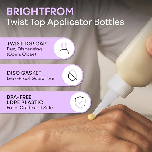 BRIGHTFROM Squeeze Hair Color Applicator Bottles with Red Top Cap, 4 OZ Empty Plastic Containers, Refillable, Leak Proof - Open/Close Nozzle - Multi Purpose/Coloring (Pack of 2) - Image 2