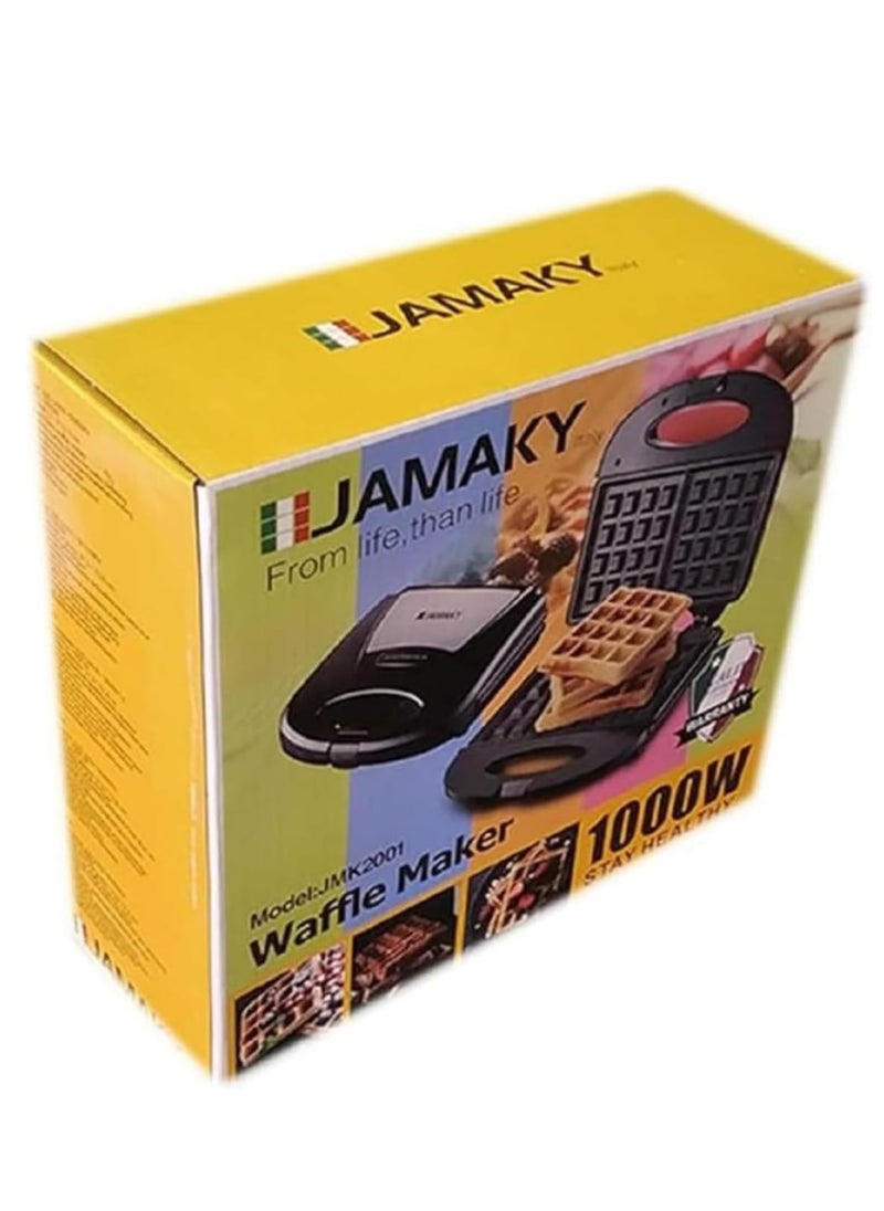 Jamaky Italy صانع الساندوتشات بقوة 1000 واط - شواية ثابتة بتقنية إيطالية، صانع الساندوتشات المطلي مع ضبط تلقائي لدرجة الحرارة JMK2001 (الطول 4.9 × العرض 8.5) بوصة  - Image 5