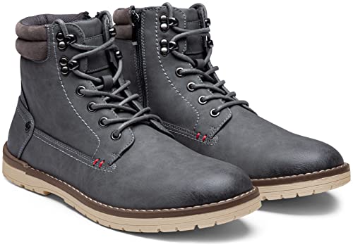 Vostey Men's Chukka Boots Motorcycle Casual Hiking Boot for Men(BMY671B Grey 11) - Image 4