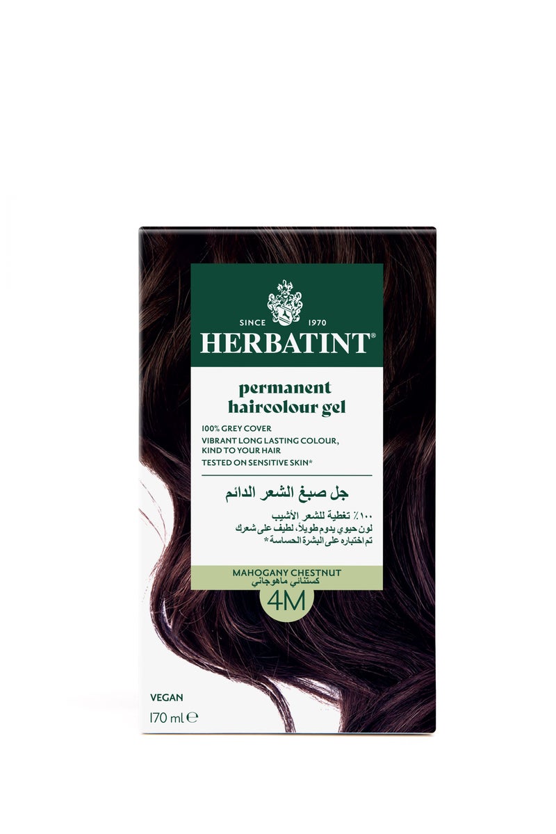 Herbatint Permanent Hair Color Gel 4M Mahogany Chestnut (4.56 Fl Oz Kit) – Rich Mahogany Hair Color for Long-Lasting Gray Coverage, with Herbal Extracts, Ammonia-Free, Vegan - Image 1