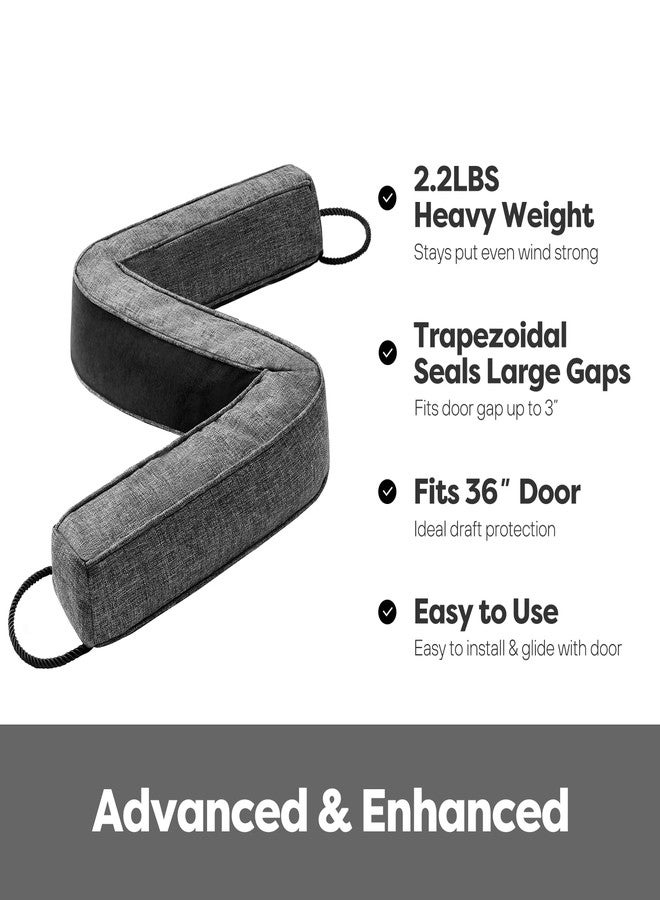 Comfyanno Weighted Door Draft Stopper, 36'' Draft Stopper for Bottom of Door, Under Door Cold Air, Light, Noise Sound Odor & Dust Blocker Guard for Door Bottom Gap - Image 2