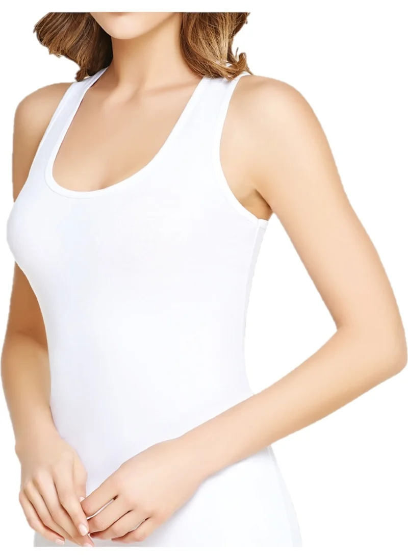 Tutku Passion Women's Elastane Sports White Undershirt 6 Pack