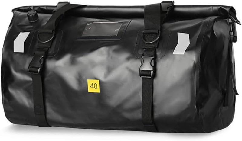 Eacam Motorcycle Dry Bag - Waterproof 40L Large Capacity Duffle & Luggage Tail Bag Saddle Bags with Roll Top Closure, Shoulder Straps, Reflective Design - Image 1