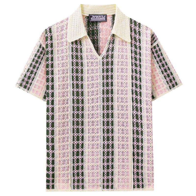 Men's Striped Casual Polo Shirt - Image 4