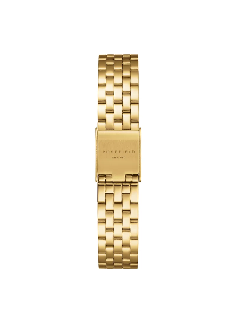 RoseField Rosefield The Boxelle Champagne dial Gold Steel Strap Women Watch, BCGSG-B04