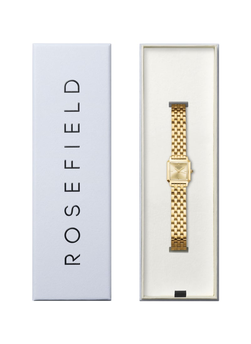 RoseField Rosefield The Boxelle Champagne dial Gold Steel Strap Women Watch, BCGSG-B04  - Image 5