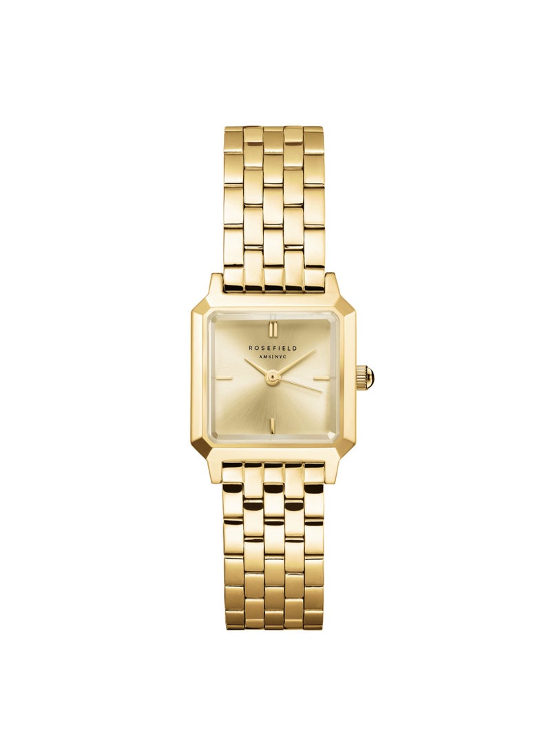 RoseField Rosefield The Boxelle Champagne dial Gold Steel Strap Women Watch, BCGSG-B04  - Image 1