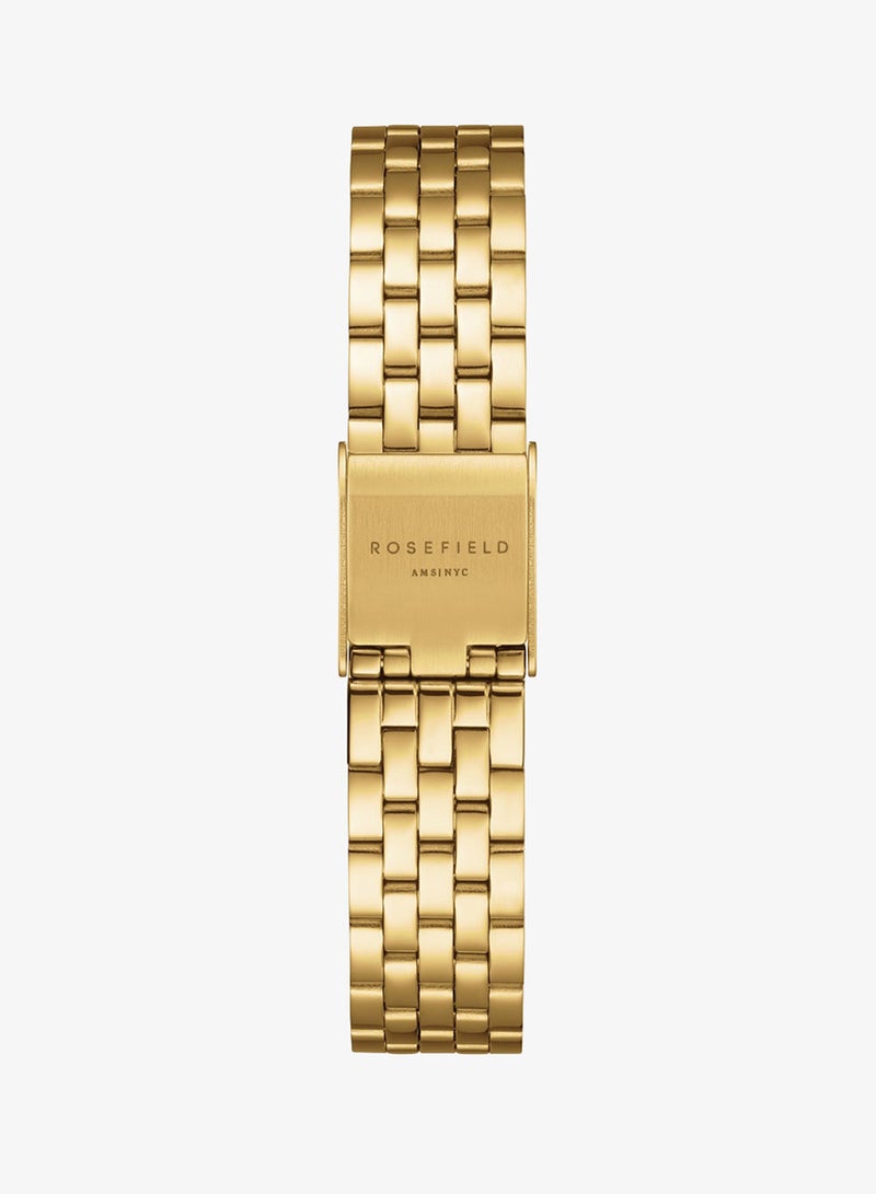 Rosefield The Boxelle Champagne dial Gold Steel Strap Women Watch, BCGSG-B04 - Image 3