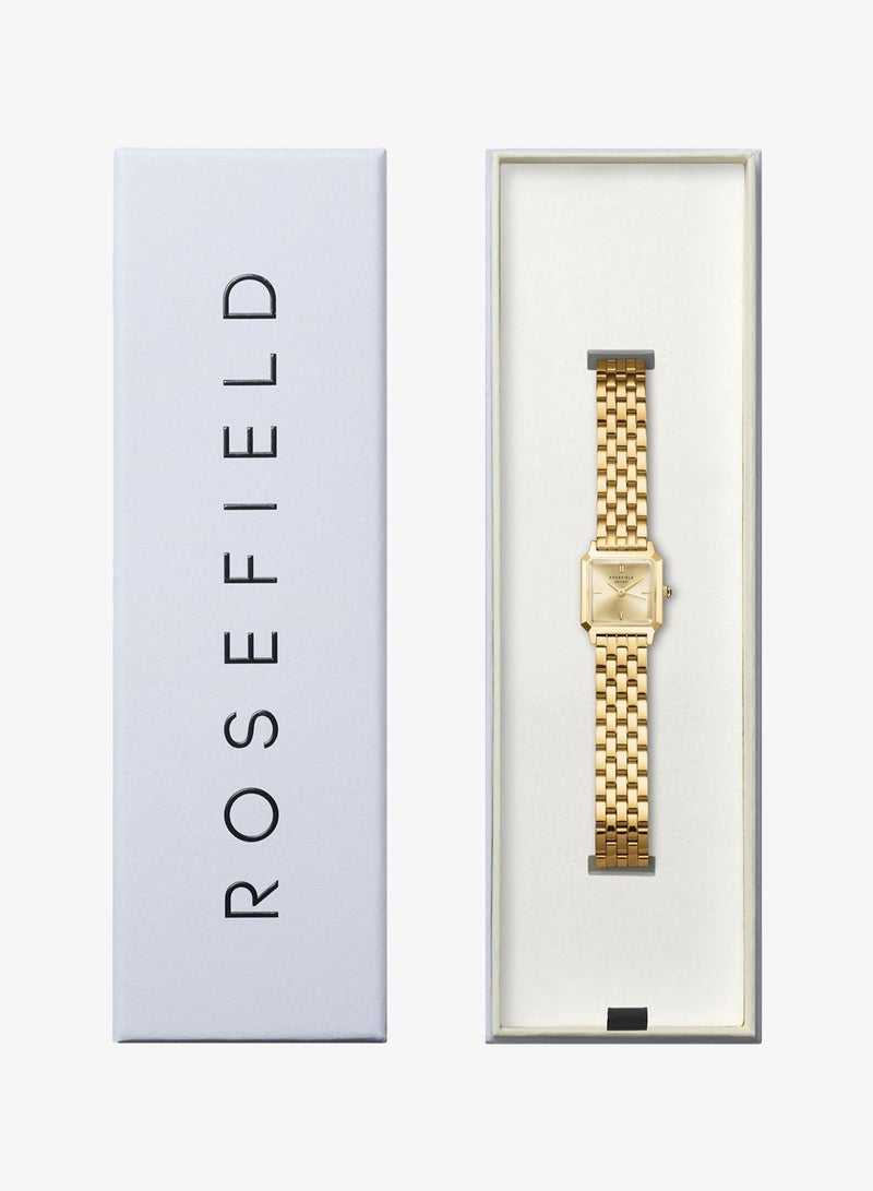 Rosefield The Boxelle Champagne dial Gold Steel Strap Women Watch, BCGSG-B04 - Image 5