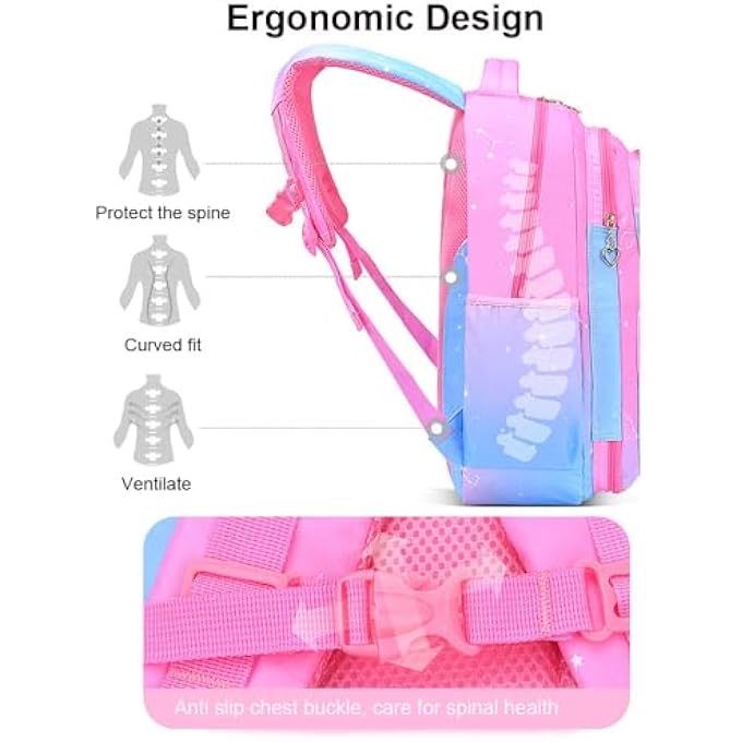 rayihni Backpacks for Kids Lightweight School Backpack for Girls Large Capacity  Waterproof Schoolbag Student Backpack Bag and Primary Kids Bookbag - Image 4