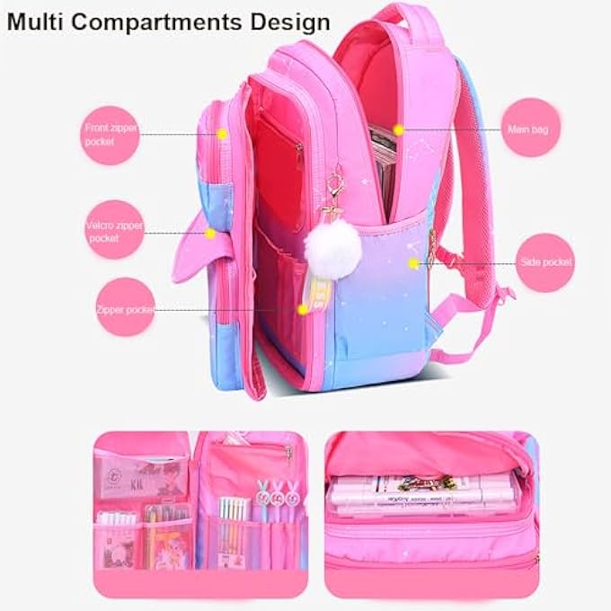 rayihni Backpacks for Kids Lightweight School Backpack for Girls Large Capacity  Waterproof Schoolbag Student Backpack Bag and Primary Kids Bookbag - Image 3
