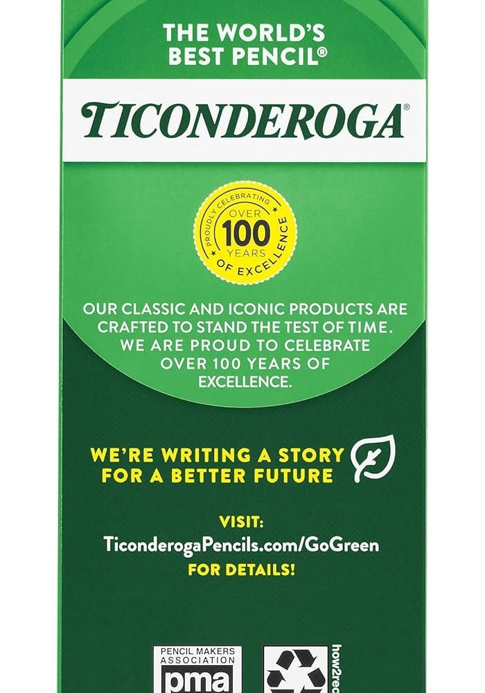 Ticonderoga Pre-Sharpened Wood-Cased Pencils, 2 HB Soft, Yellow, 10 Count - Image 2