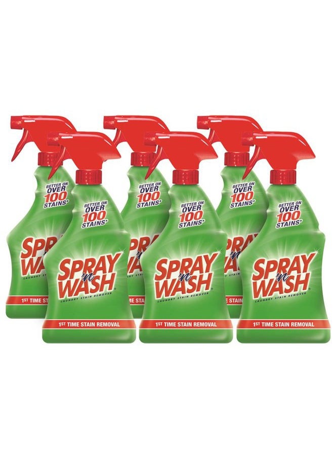 Spray 'n Wash Spray N'Wash Pre-treat Laundry Stain Remover Bottles, Clear, 1.37 Pound (Pack of 6), 132 Fl Oz  - Image 1