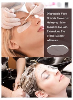 EBANKU 100 PCS Microblading Makeup Shower Face Shields Visors, Disposable Face Shields Masks for Hairspray Salon Supplies and Eyelash Extensions Eye Eyelid Surgery Aftercare  - Image 5
