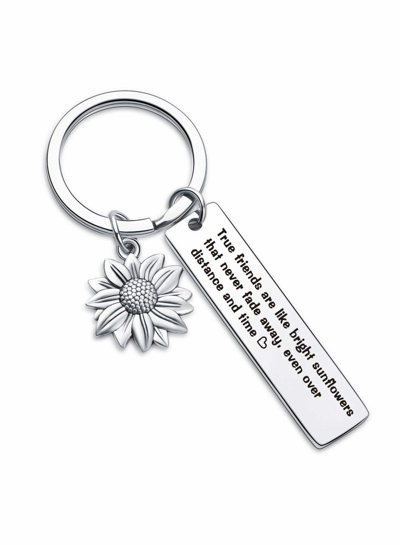 SYOSI Friendship Jewelry Inspirational Jewelry Sunflower Jewelry Gift college Going away Gift Long Distance Friendship Keychain besties Jewelry Sunflower Keychain  - Image 1
