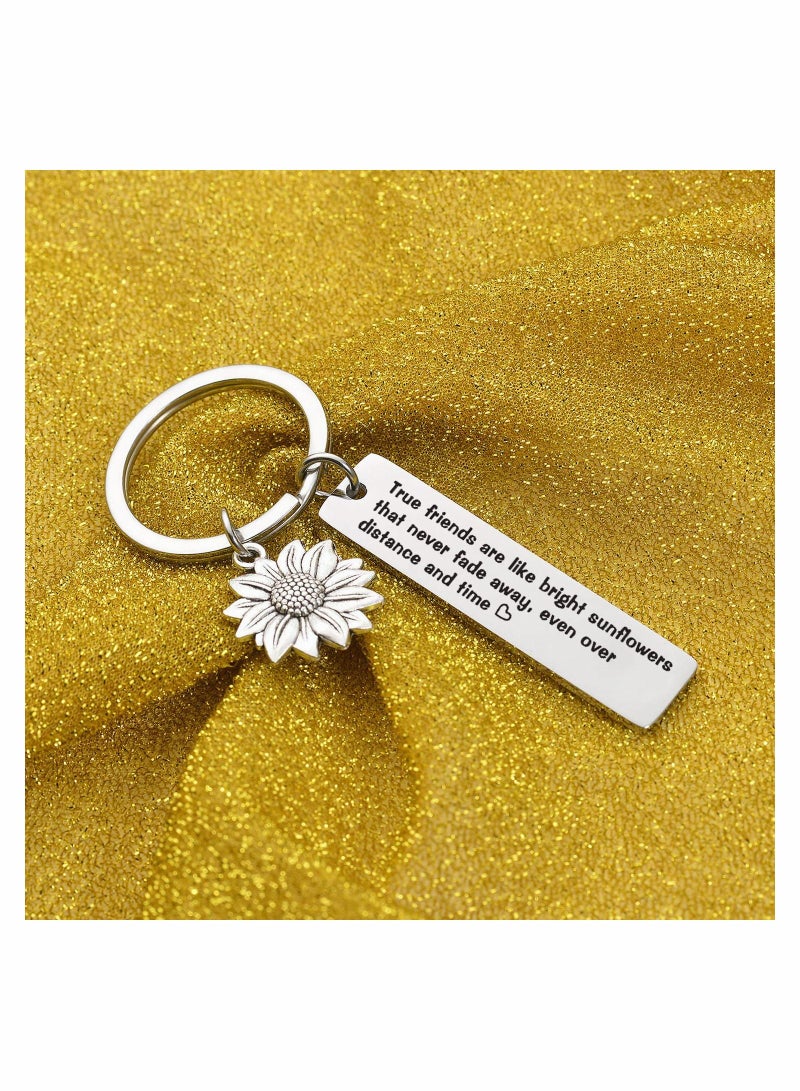 SYOSI Friendship Jewelry Inspirational Jewelry Sunflower Jewelry Gift college Going away Gift Long Distance Friendship Keychain besties Jewelry Sunflower Keychain  - Image 5