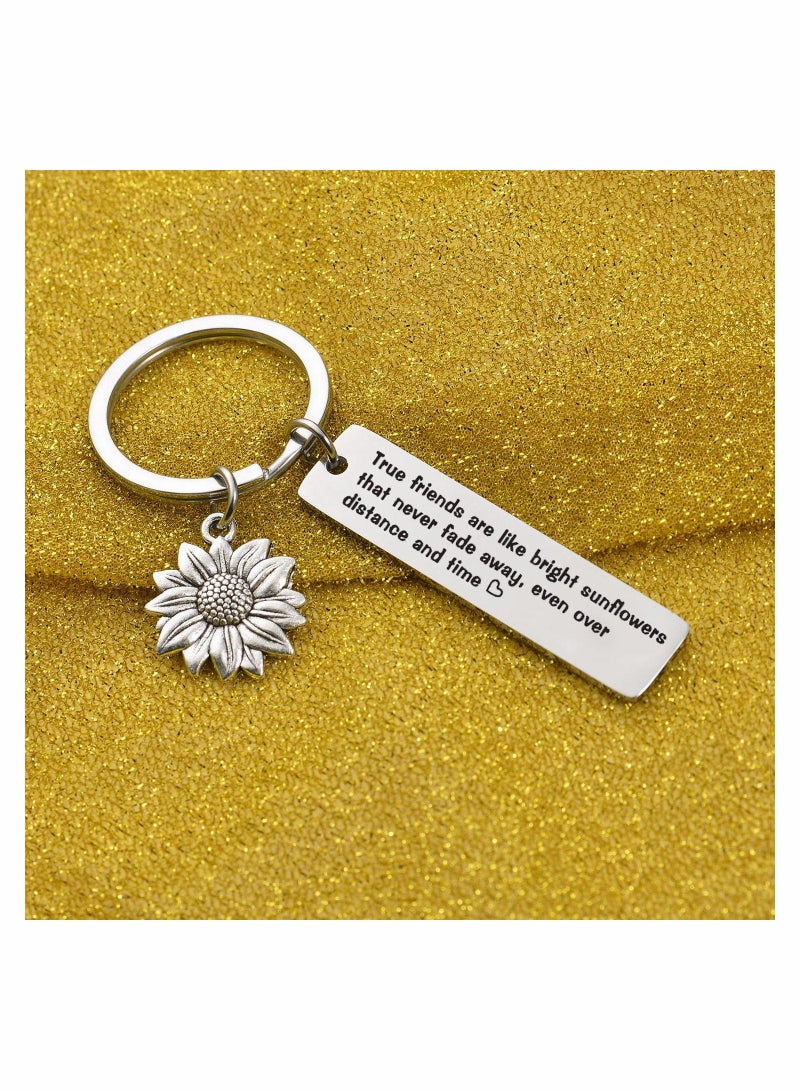 SYOSI Friendship Jewelry Inspirational Jewelry Sunflower Jewelry Gift college Going away Gift Long Distance Friendship Keychain besties Jewelry Sunflower Keychain  - Image 4