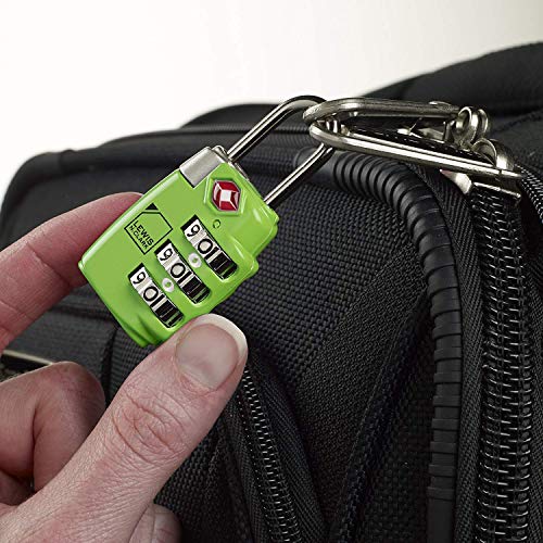 Lewis N. Clark Travel Sentry TSA-Approved Luggage Lock, Large 3 Dial Combination with Easy Read Dials - Green - Image 3