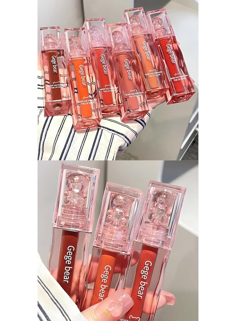 Gege Bear Moist Ice Through the Lip Glaze | Hydrating Watery Lip Gloss | High-Pigment, Long-Lasting Liquid Lip Color | Non-Sticky, Lightweight Lip Tint | Mirror Shine Gloss with Moisturizing Formula | Waterproof, Smudge-Proof Lip Glaze for Women | Korean Beauty Vibrant Lip Makeup 3g (#4Tidal Whisper, 3g) - Image 1