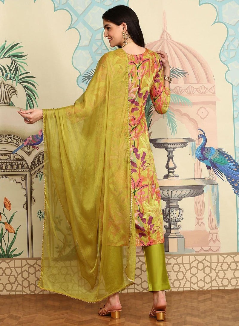 ISHIN Women YELLOW 3 pcs (Kurta with Dupatta) - Image 5