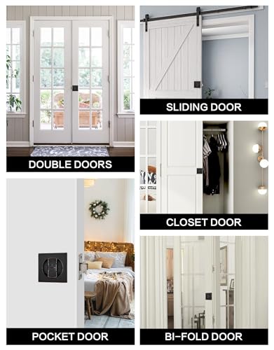 Lethato Pocket Door Hardware Oil Rubbed Bronze Pocket Door Lock Pocket Door Latch Bronze Contemporary Pocket Door Privacy Lock for Bathroom Bedroom 1 Pack Square - Image 3
