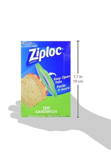Ziploc Ziploc 71135 Sandwich Bags, Pack of 150, 6.5 x 5.875-Inch (16.5 cm x 14.9 cm), 150 Count, Clear  - Image 3