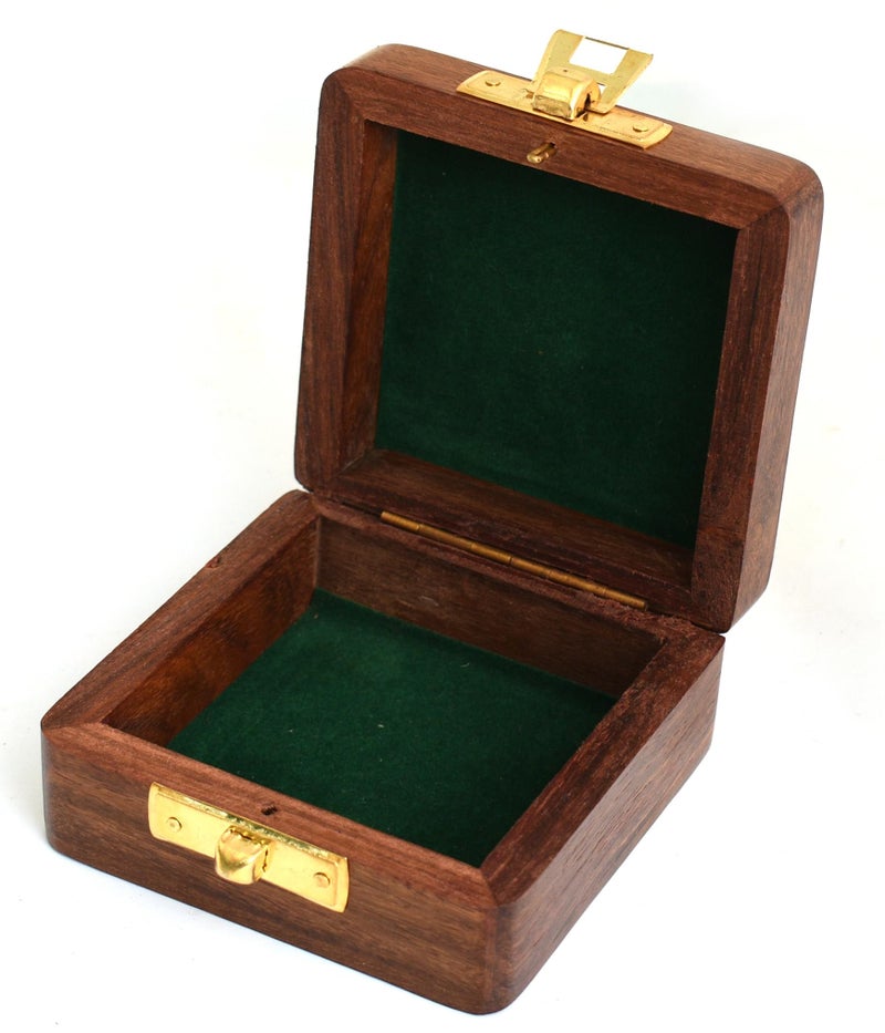 TA dizayn Antique 3" Indian Rosewood Keepsake Wooden Box -Decorative Vintage Storage Box - Antique - Image 5